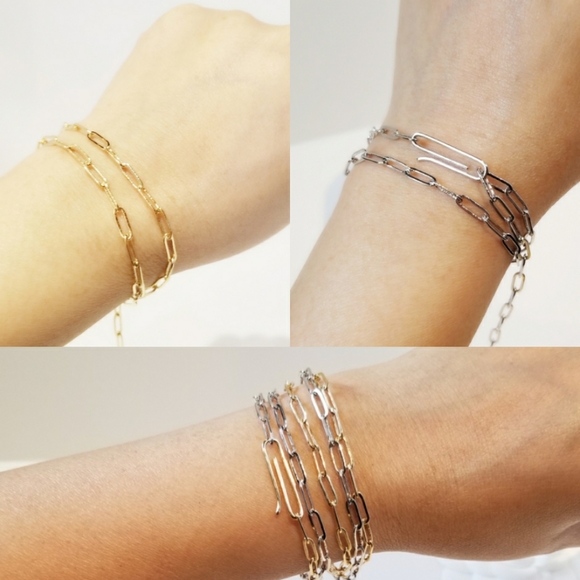 NEW Dainty Paper Clip Chain Necklace Choker - Picture 8 of 8